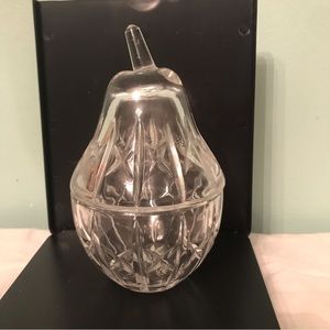 Glass Pear Shaped Sugar Bowl with Lid
